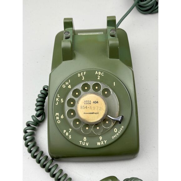 Vintage 1965 Western Electric G3 Handset 500 Rotary Dial Telephone Avocado Green - Picture 2 of 7